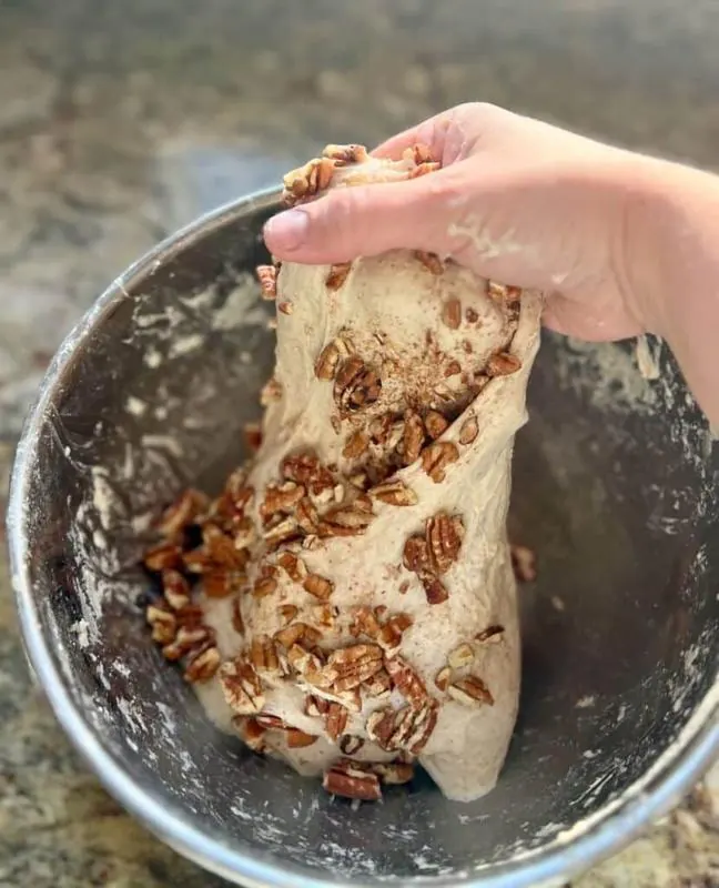 Hands working the dough step by step
