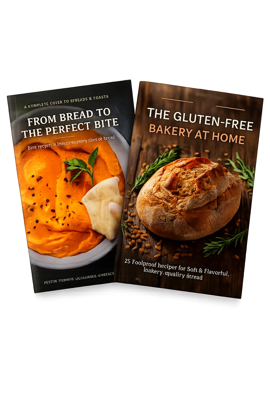 The two books: Spreads & Toast Recipes, and The Gluten-Free Bakery at Home