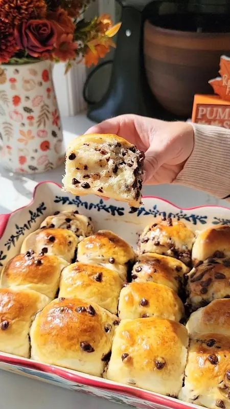 Soft chocolate chip rolls