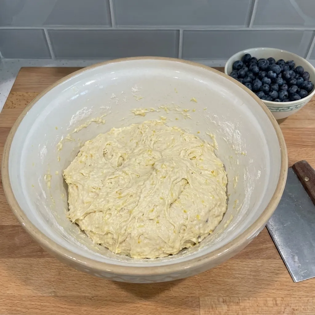 Lemon blueberry sourdough dough, before baking